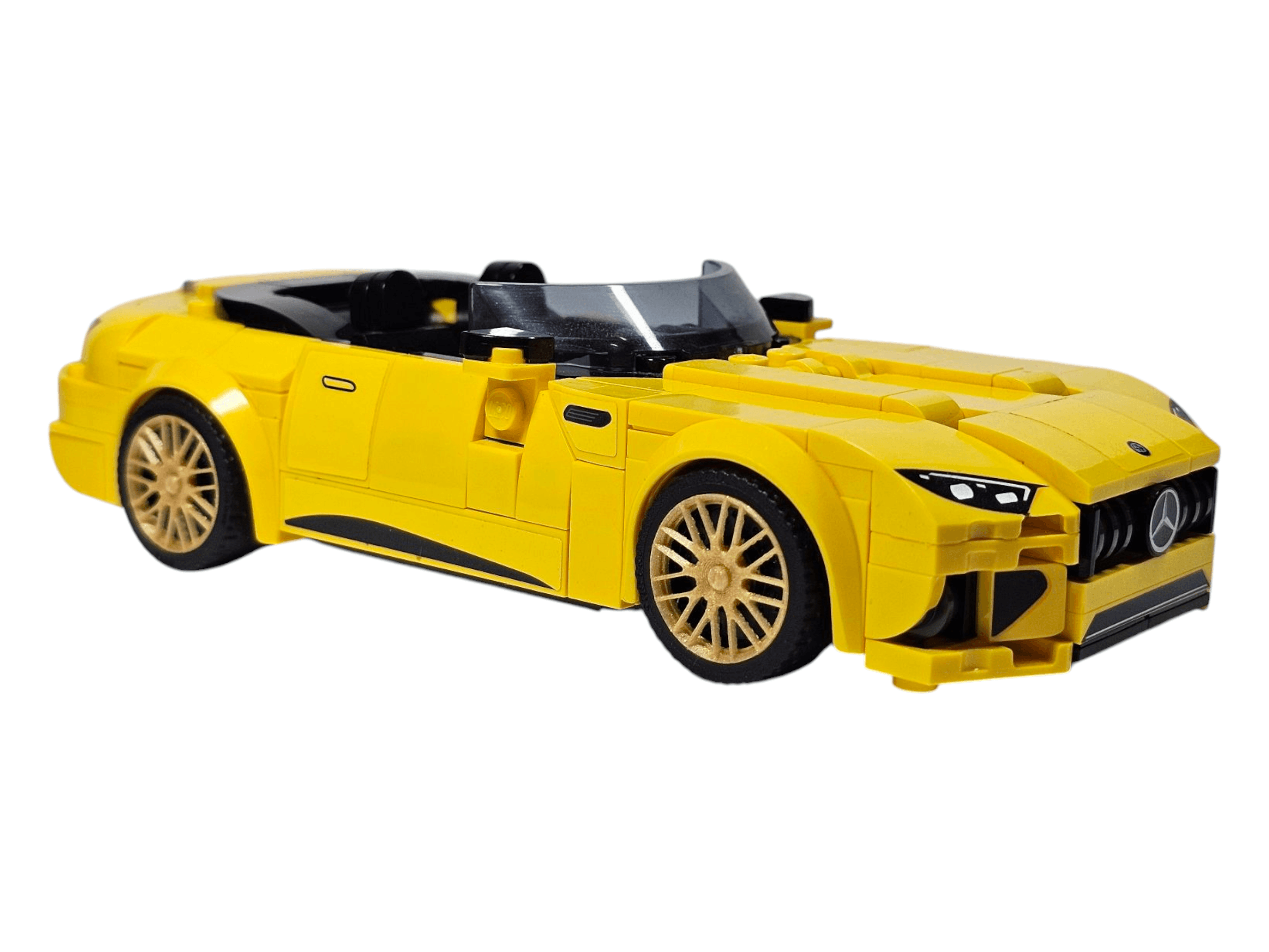 Lego speed champions mercedes amg sl with custom gold wheel covers